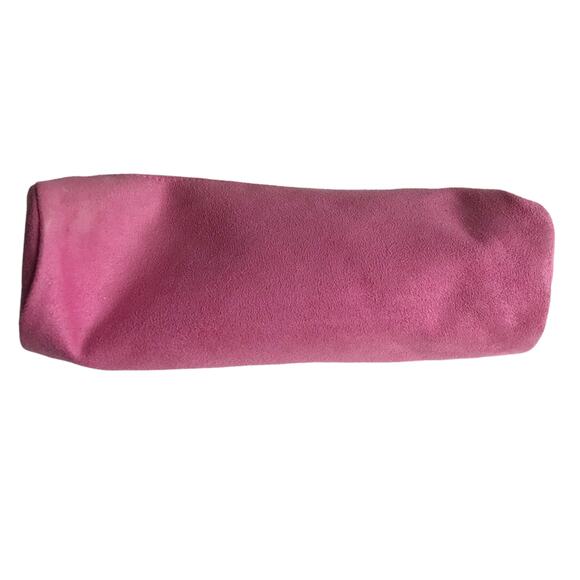 Clinique Pink Barrel Brush Case Makeup Bag Vegan Suede Travel Toiletry Pouch - Picture 2 of 7